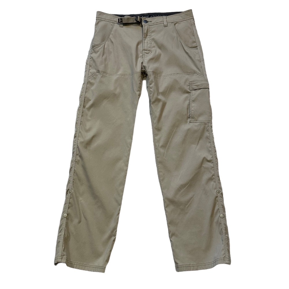 prAna Stretch Zion Cargo Hiking Pants 33x32 Tan Khaki Outdoor Climbing M4ST32116